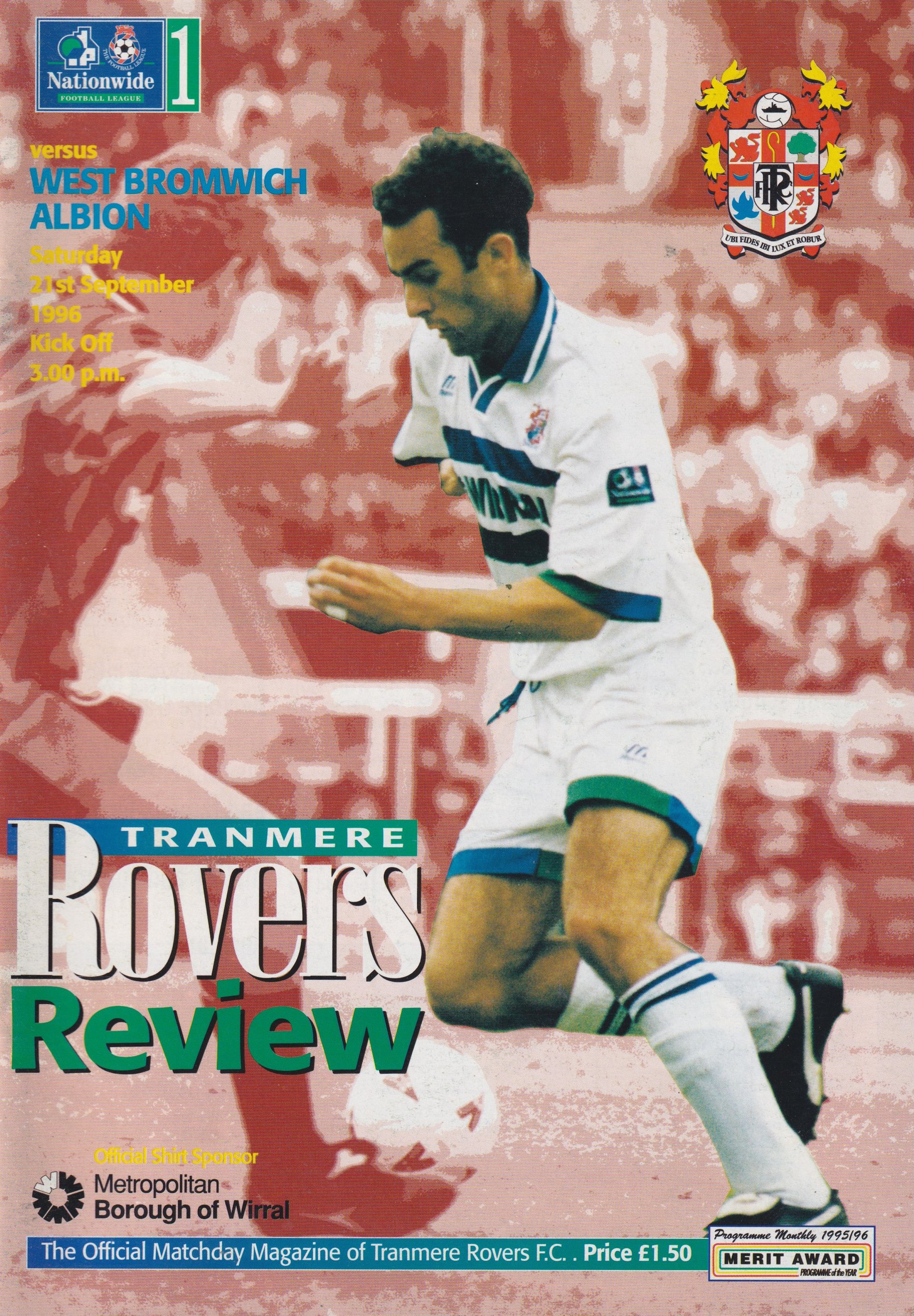 Tranmere Rovers v West Bromwich Albion match programme